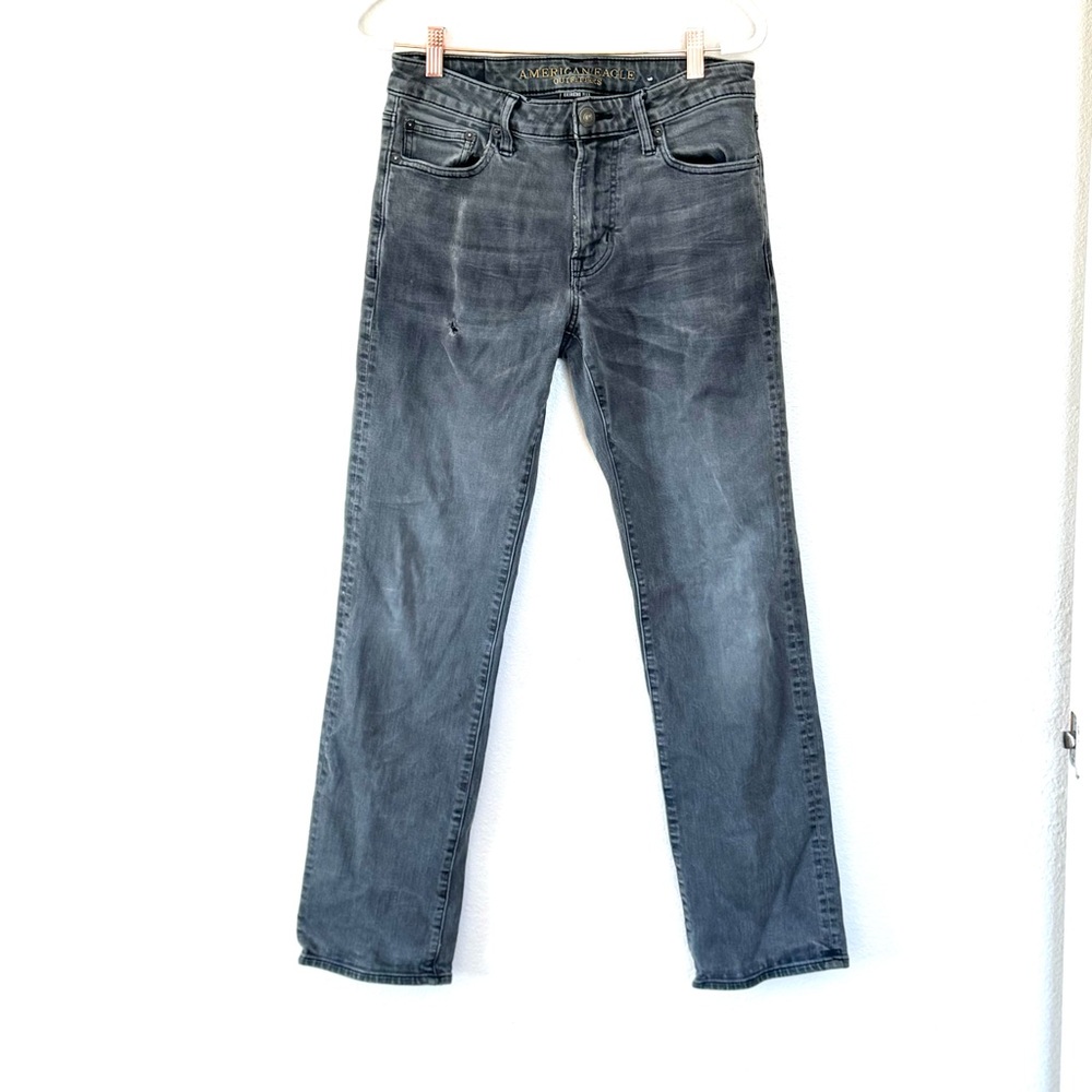 American Eagle Extreme Flex Jeans Gray Distressed Stretch 30 X 32 Actual 30 In - Picture 2 of 13
